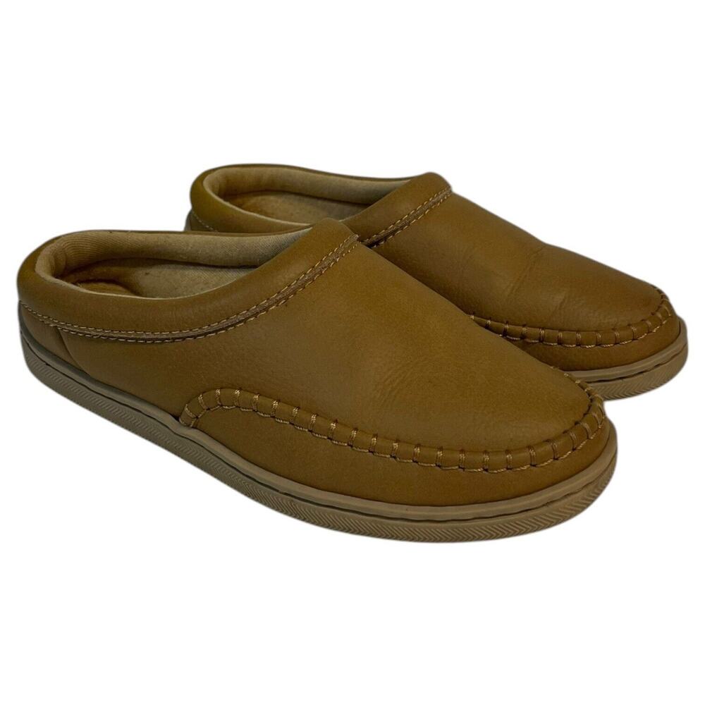 My Slippers Womens 6 All Season Leather Slip On Mules Shoes 74472-02 Brown - Picture 3 of 9